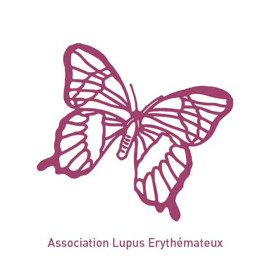 logo de l'association lupus erythémateux. papillon rose