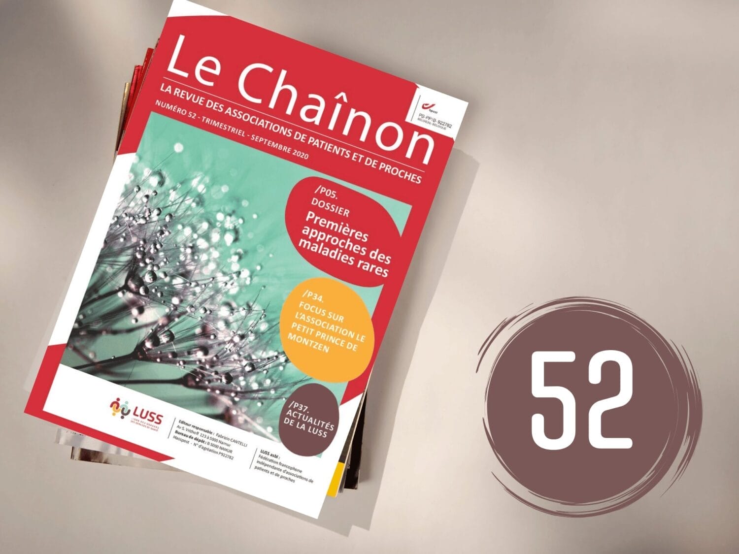 Couverture du trimestriel Le Chaînon de septembre 2020